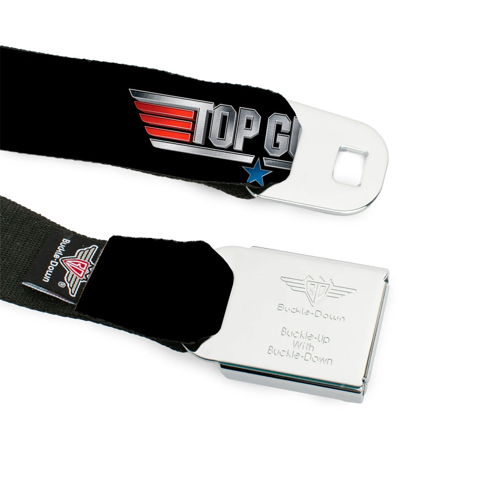 【予約商品】 TOP GUN トップガン (公開 40周年 ) - Title Logo Black & Silver & Red & Blue Seatbelt Belt / ベルト・バックル / メンズ