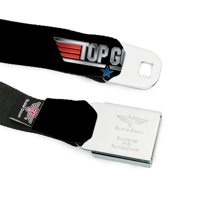 【予約商品】 TOP GUN トップガン (公開 40周年 ) - Title Logo Black & Silver & Red & Blue Seatbelt Belt / ベルト・バックル / メンズ
