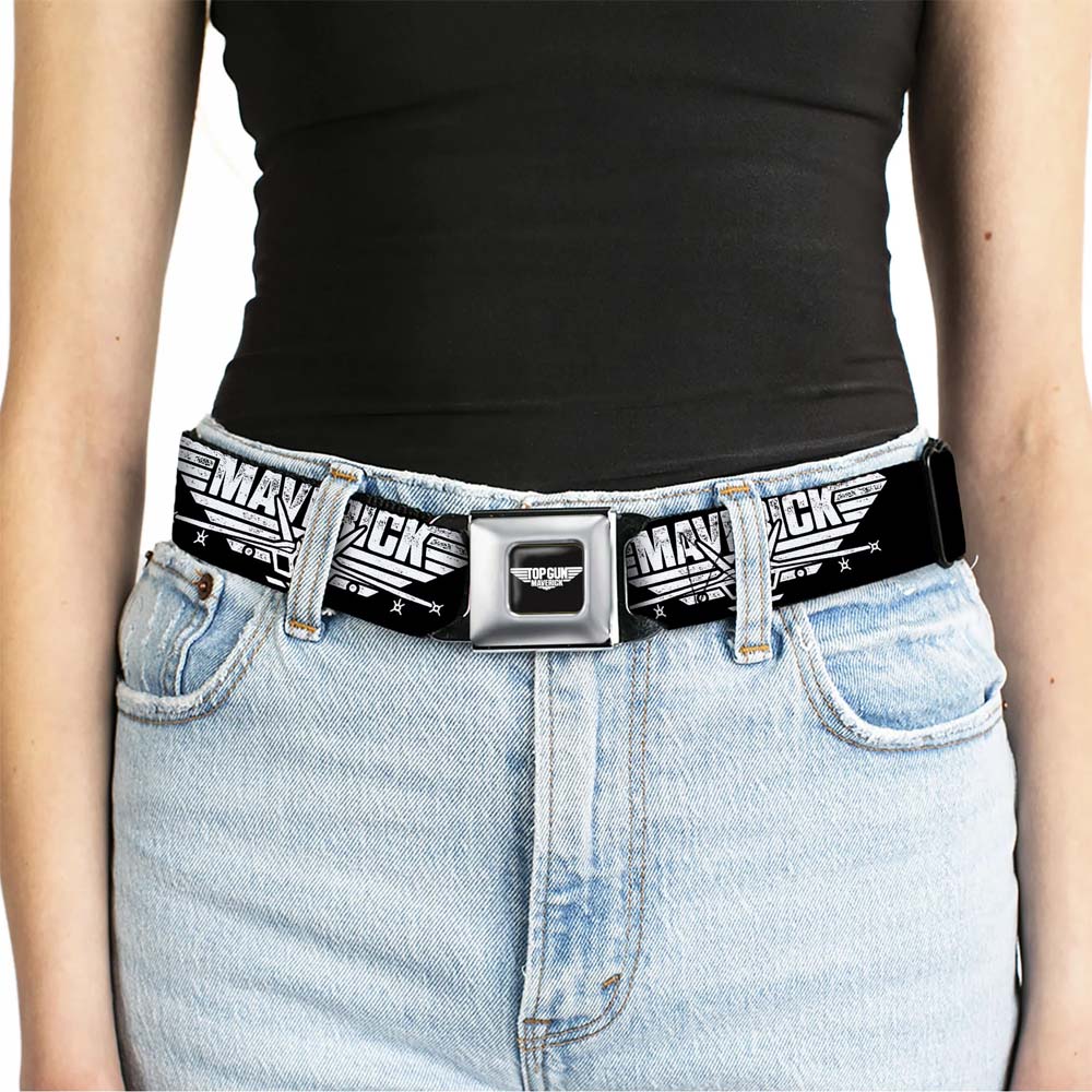 【予約商品】 TOP GUN トップガン (公開 40周年 ) - Maverick Fighter Jet Logo Weathered Seatbelt Belt / ベルト・バックル