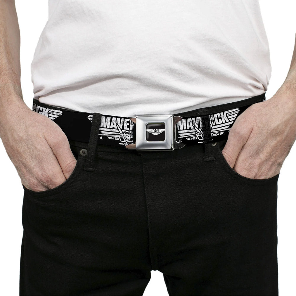 【予約商品】 TOP GUN トップガン (公開 40周年 ) - Maverick Fighter Jet Logo Weathered Seatbelt Belt / ベルト・バックル