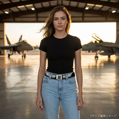 【予約商品】 TOP GUN トップガン (公開 40周年 ) - Maverick Fighter Jet Logo Weathered Seatbelt Belt / ベルト・バックル
