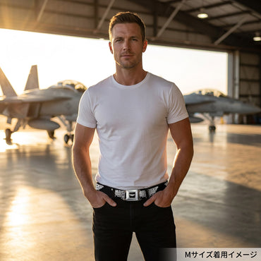 TOP GUN トップガン (公開 40周年 ) - Maverick Fighter Jet Logo Weathered Seatbelt Belt / ベルト・バックル