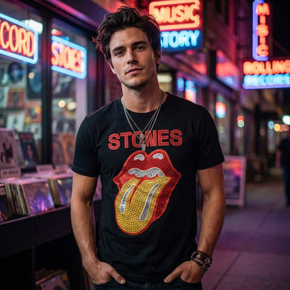 【予約商品】 ROLLING STONES ローリングストーンズ (7月 新譜 記念 ) - Dia Tongue / Embellished / Tシャツ / メンズ