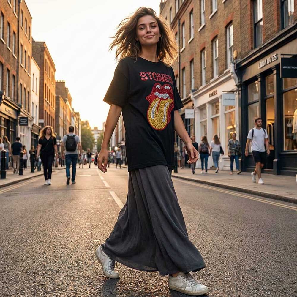 【予約商品】 ROLLING STONES ローリングストーンズ (7月 新譜 記念 ) - Dia Tongue / Embellished / Tシャツ / メンズ