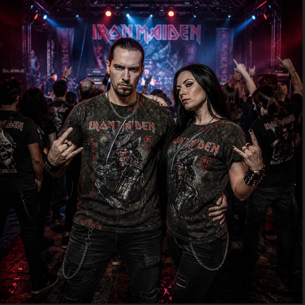 【予約商品】 IRON MAIDEN アイアンメイデン (11月 来日 記念 ) - Eddie Seal Rex New Marlite Oro / パッチ加工 / バックプリントあり / Tシャツ / メンズ
