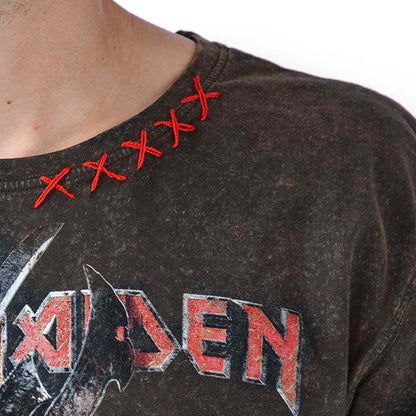 【予約商品】 IRON MAIDEN アイアンメイデン (11月 来日 記念 ) - Eddie Seal Rex New Marlite Oro / パッチ加工 / バックプリントあり / Tシャツ / メンズ