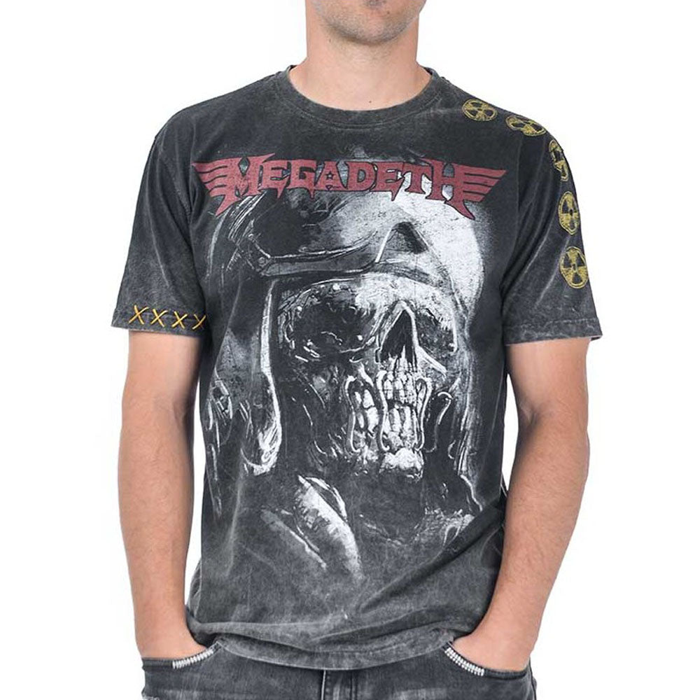 【予約商品】 MEGADETH メガデス - Fighter Pilot Rex Retro Stone Black plus / パッチ加工 / バックプリントあり / Tシャツ / メンズ