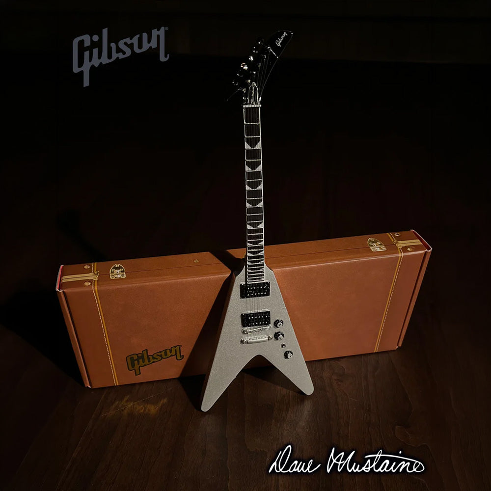 MEGADETH メガデス - Dave Mustaine Gibson Flying V EXP Silver Metallic / ミニチュア楽器