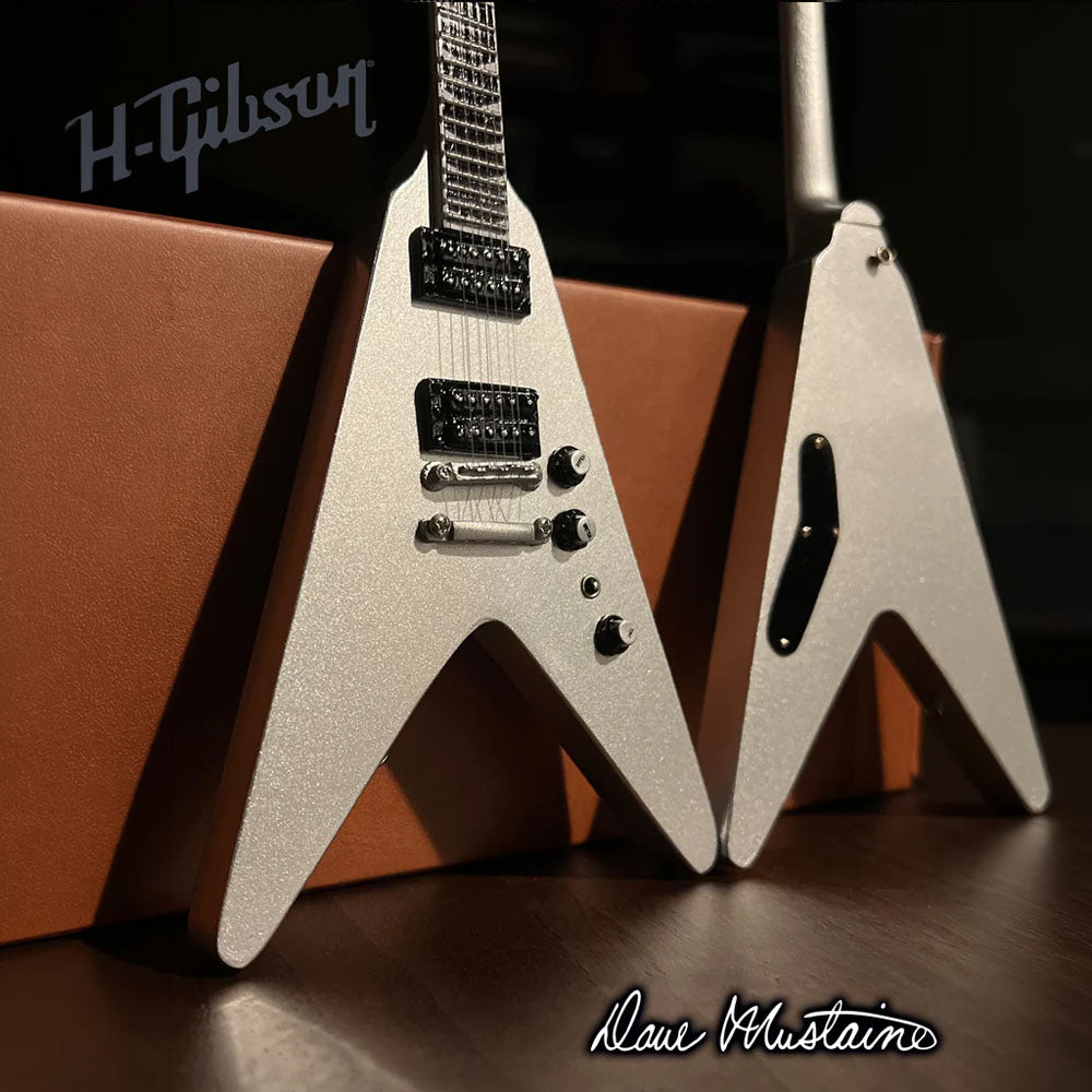 MEGADETH メガデス - Dave Mustaine Gibson Flying V EXP Silver Metallic / ミニチュア楽器