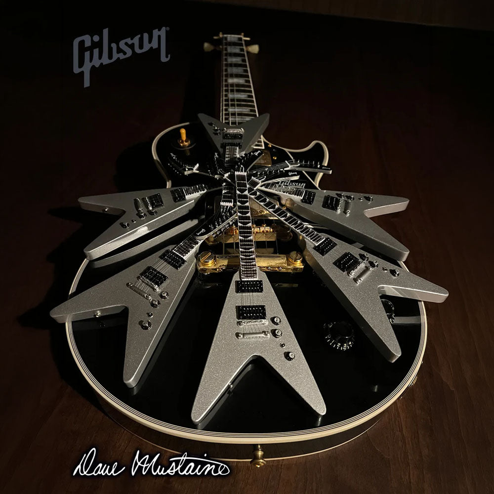 MEGADETH メガデス - Dave Mustaine Gibson Flying V EXP Silver Metallic / ミニチュア楽器