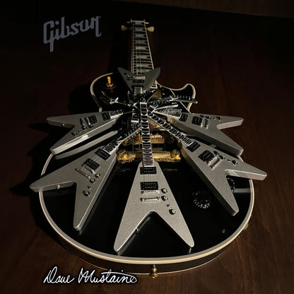 MEGADETH メガデス - Dave Mustaine Gibson Flying V EXP Silver Metallic / ミニチュア楽器