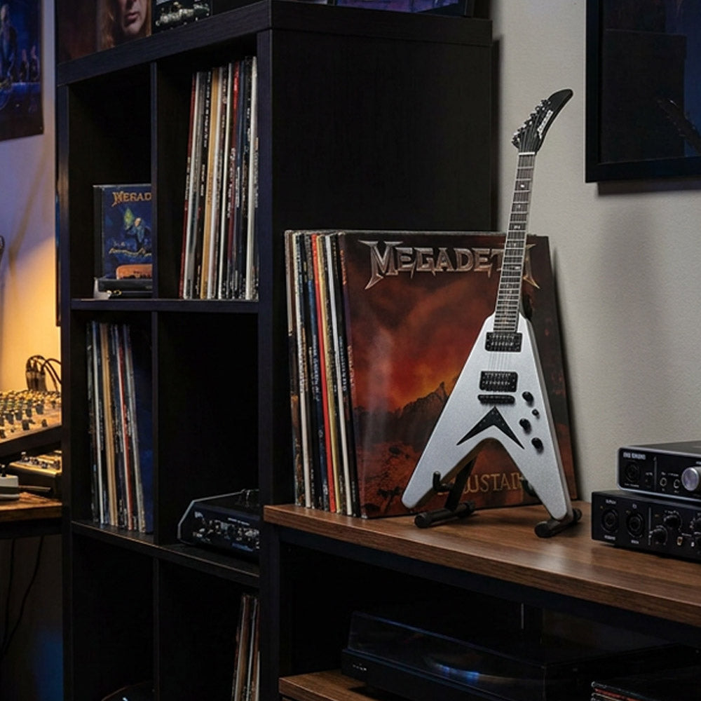 MEGADETH メガデス - Dave Mustaine Gibson Flying V EXP Silver Metallic / ミニチュア楽器