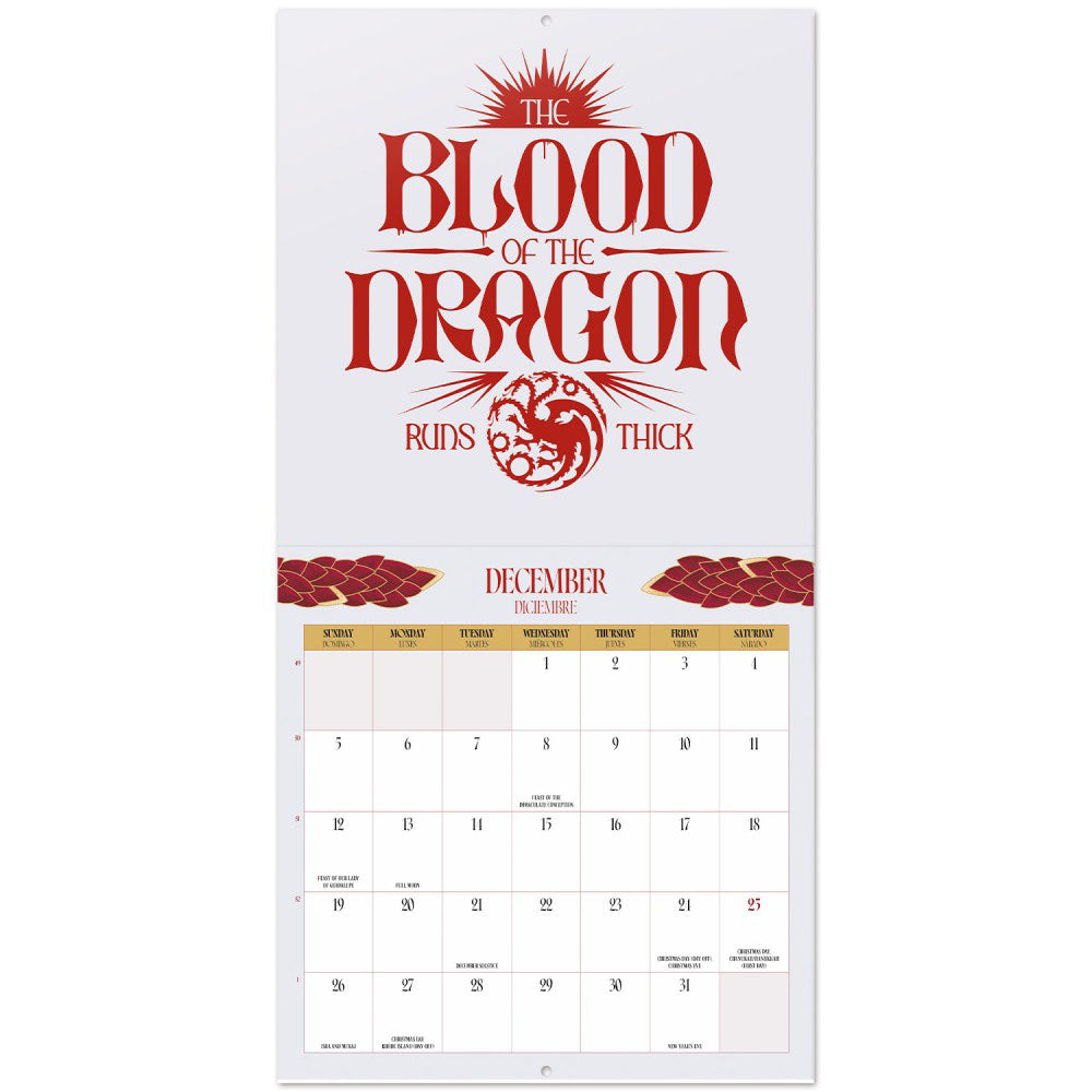 【予約商品】 HOUSE OF THE DRAGON ハウスオブザドラゴン - Season 3 2027 Calendar (US Version) / 壁掛け / カレンダー・ダイアリー