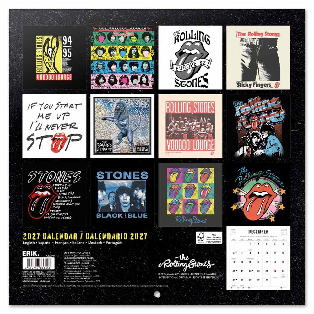 【予約商品】 ROLLING STONES ローリングストーンズ (7月 新譜 記念 ) - 2027 Calendar / 壁掛け / カレンダー・ダイアリー