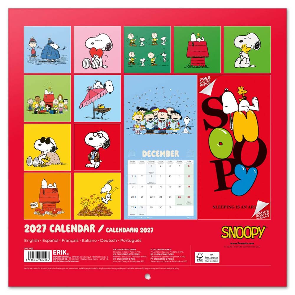 ✨新品✨ スヌーピー 永久カレンダー 予約商品】 PEANUTS スヌーピー - 2027 Calendar / 壁掛け
