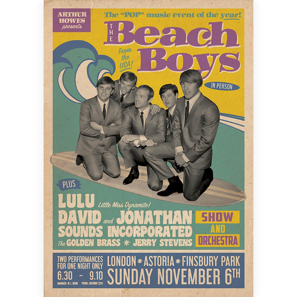THE BEACH BOYS - (結成 65周年 ) - Vintage Concert Poster