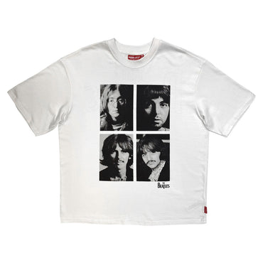 THE BEATLES ビートルズ (来日 60周年 ) - Four Portrait / バックプリントあり / Stone Wash / Tシャツ / メンズ