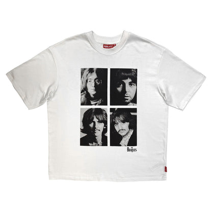 THE BEATLES ビートルズ (来日 60周年 ) - Four Portrait / バックプリントあり / Stone Wash / Tシャツ / メンズ