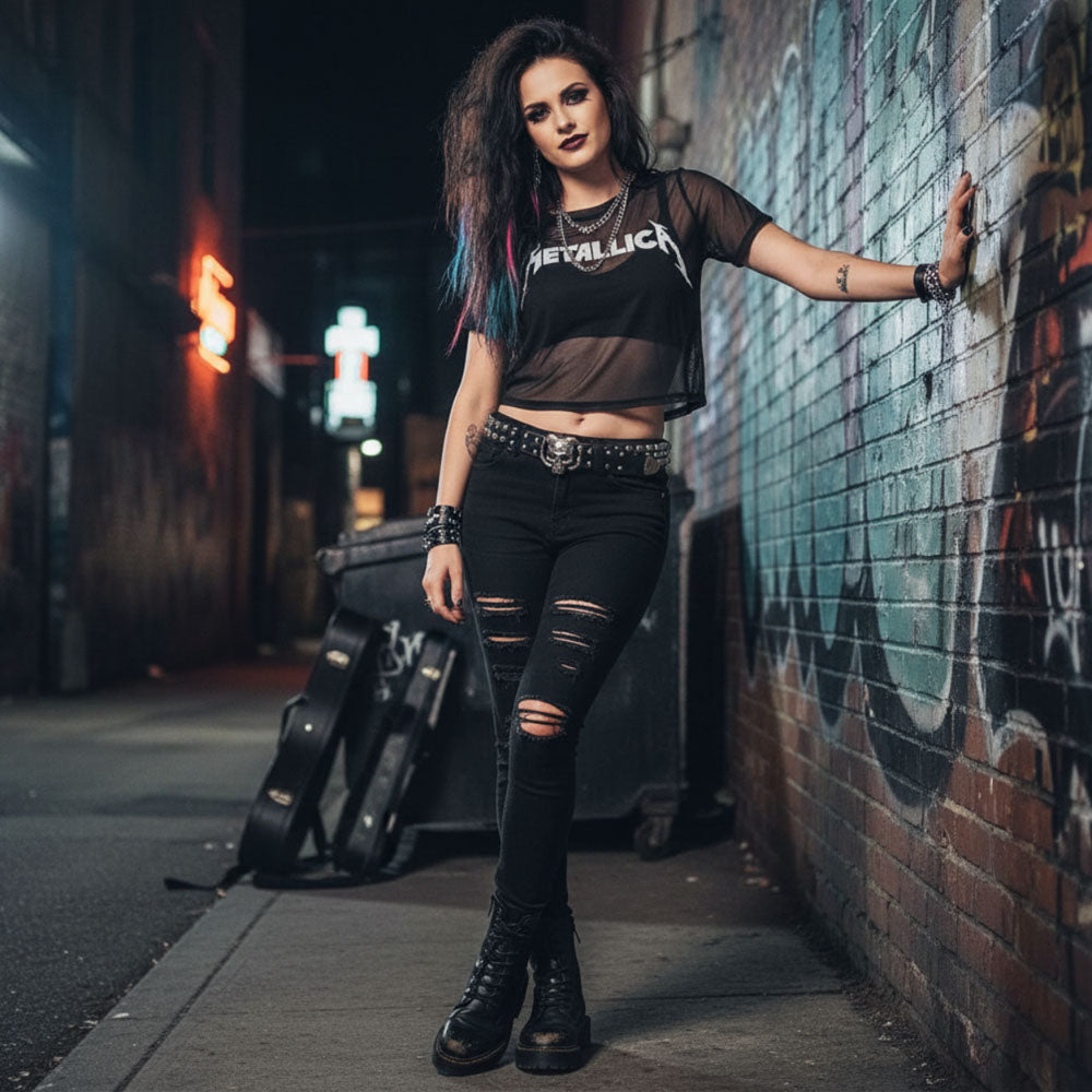 【予約商品】 METALLICA メタリカ (結成 45周年 ) - Logo / CROP / トップス / レディース