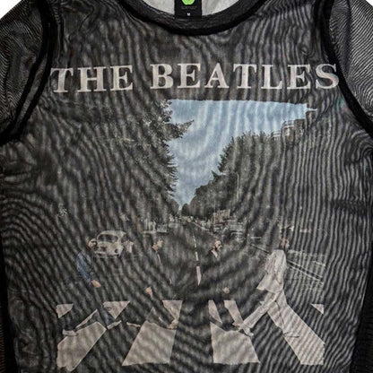 【予約商品】 THE BEATLES ビートルズ (来日 60周年 ) - Abbey Road & Logo / 長袖 / CROP / トップス / レディース