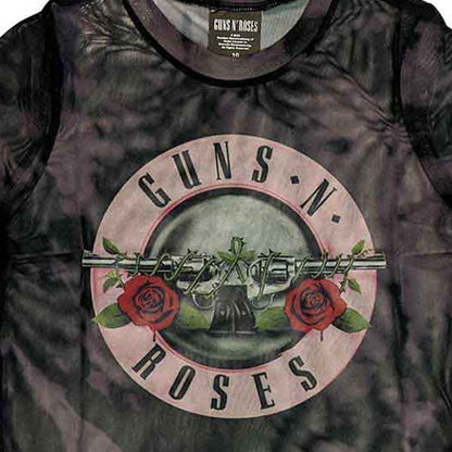 【予約商品】 GUNS N ROSES ガンズアンドローゼズ (デビュー 40周年 ) - Pink Tint Bullet Logo / CROP / トップス / レディース