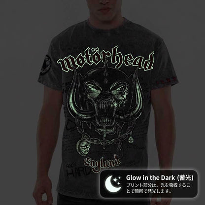 【予約商品】 MOTORHEAD モーターヘッド - Quotes Rex Arena Acero / 暗闇で光る / パッチ加工 / バックプリントあり / Tシャツ / メンズ