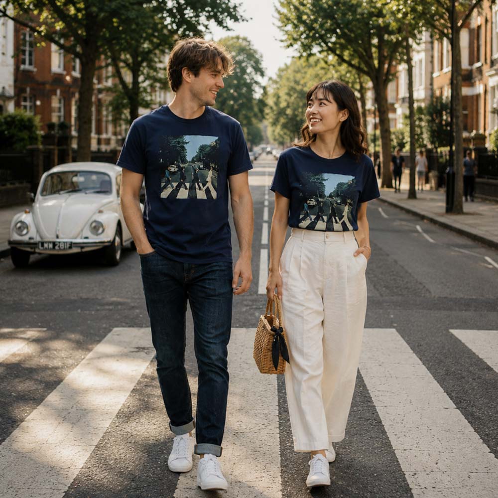 THE BEATLES ビートルズ (来日 60周年 ) - Vintage Abbey Road / バックプリントあり / Tシャツ / メンズ