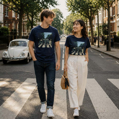 THE BEATLES ビートルズ (来日 60周年 ) - Vintage Abbey Road / バックプリントあり / Tシャツ / メンズ