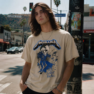 METALLICA メタリカ (結成 45周年 ) - JUSTICE FOR ALL BEIGE / Tシャツ / メンズ