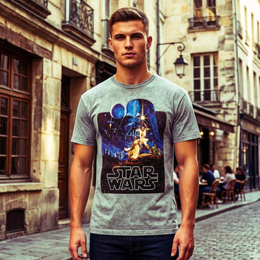 STAR WARS スターウォーズ (マンダロリアン・アンド・グローグー 5月22日 公開 ) - Luke & Leia Pose / Stone Wash / Tシャツ / メンズ