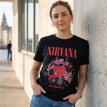 【予約商品】 NIRVANA ニルヴァーナ (Nevermind 35周年 ) - Heart Shaped Box / カーボンソフト加工 / Tシャツ / メンズ