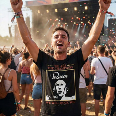 QUEEN クイーン (フレディ 生誕 80年 ) - We Are The Champions / カーボンソフト加工 / Tシャツ / メンズ