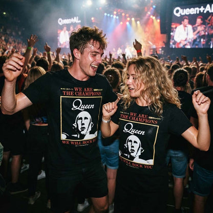 【予約商品】 QUEEN クイーン (フレディ 生誕 80年 ) - We Are The Champions / Premium Carbon / Tシャツ / メンズ