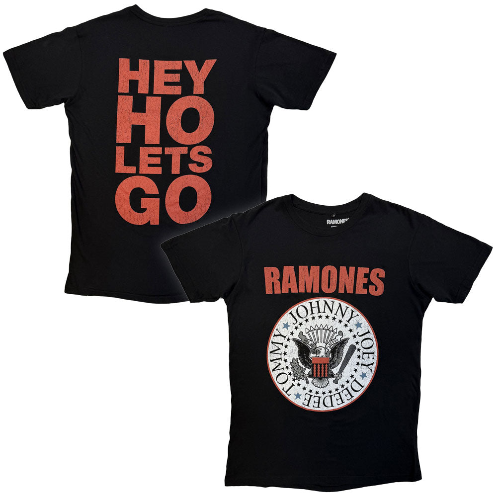 RAMONES - (デビュー 50周年 ) - Hey Ho Red Block Text / バックプリントあり / Premium Carbon