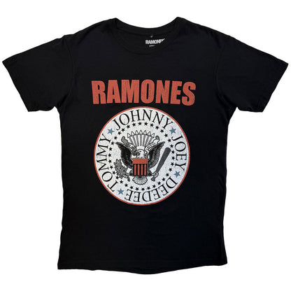 【予約商品】 RAMONES ラモーンズ (デビュー 50周年 ) - Hey Ho Red Block Text / バックプリントあり / Premium Carbon / Tシャツ / メンズ