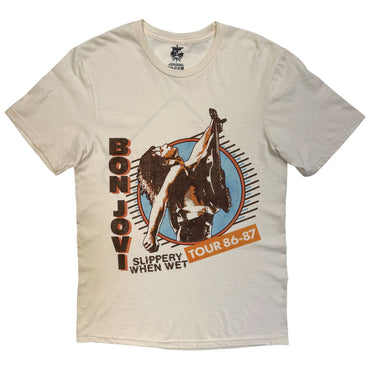 BON JOVI ボンジョヴィ - Slippery When Wet Tour '86-'87 / バックプリントあり / Tシャツ / メンズ