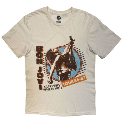 BON JOVI ボンジョヴィ - Slippery When Wet Tour '86-'87 / バックプリントあり / Tシャツ / メンズ