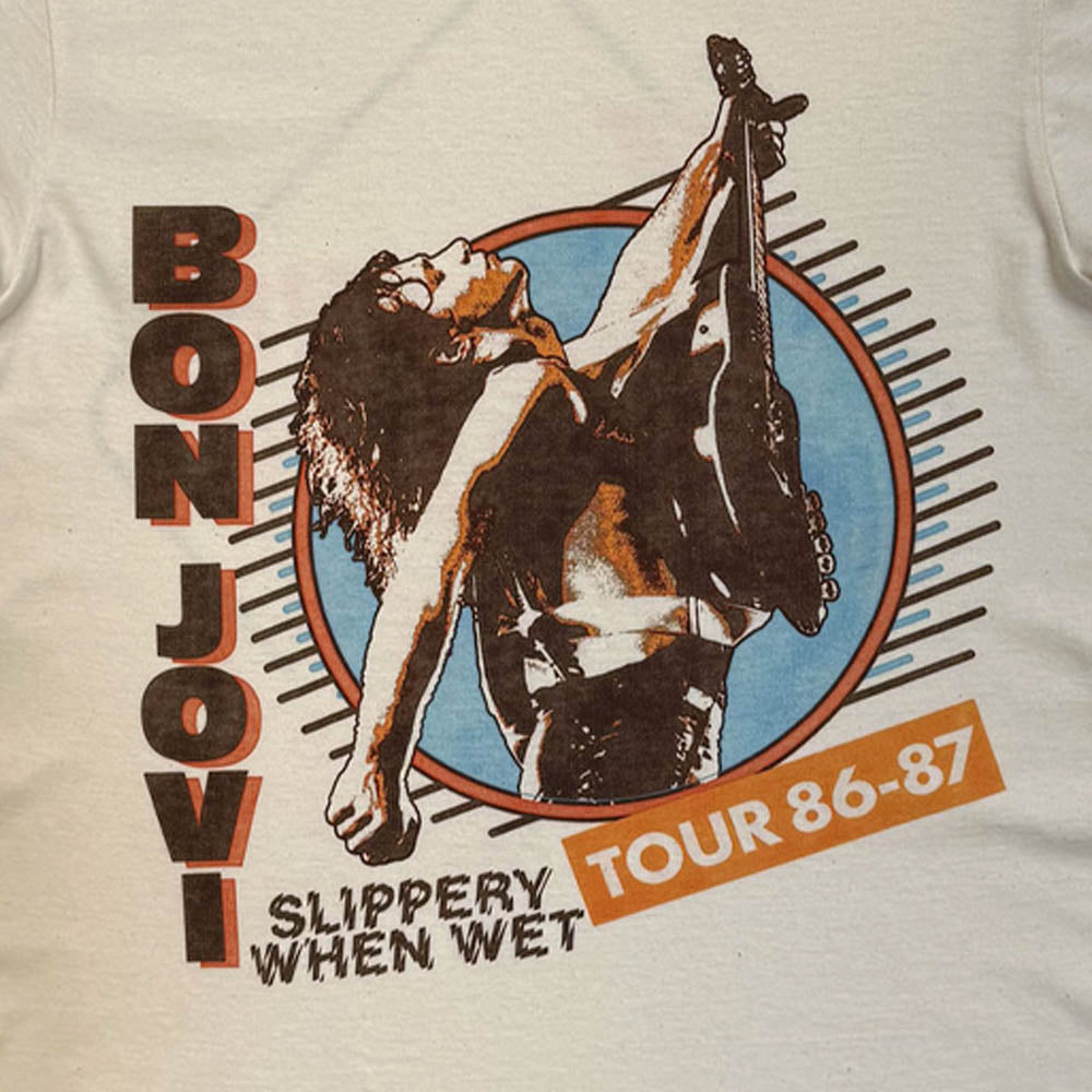 BON JOVI ボンジョヴィ - Slippery When Wet Tour '86-'87 / バックプリントあり / Tシャツ / メンズ