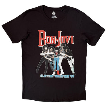 BON JOVI ボンジョヴィ - Slippery When Wet '87 / バックプリントあり / Tシャツ / メンズ