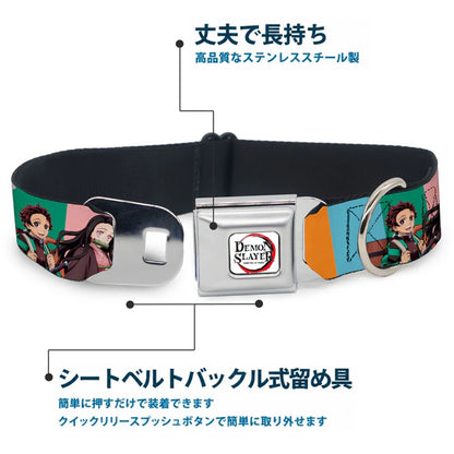 DEMON SLAYER 鬼滅の刃 (10周年 ) - Four Character Group / Seatbelt Buckle / ドッグカラー / Mサイズ / 首輪 / ペット