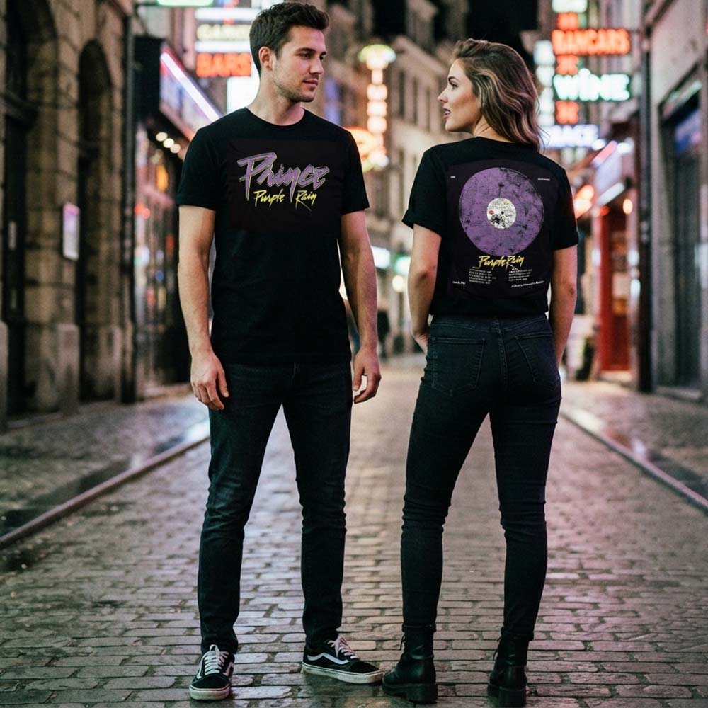 PRINCE プリンス (追悼 10年 ) - Purple Rain 40th Anniversary / バックプリントあり / カーボンソフト加工 / Tシャツ / メンズ