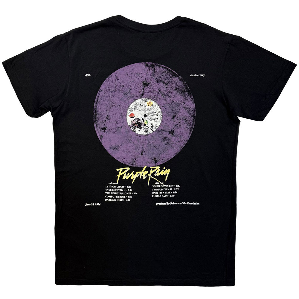 PRINCE プリンス (追悼 10年 ) - Purple Rain 40th Anniversary / バックプリントあり / カーボンソフト加工 / Tシャツ / メンズ