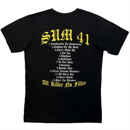 SUM41 サムフォーティーワン - All Killer No Filler Tracklist / バックプリントあり / カーボンソフト加工 / Tシャツ / メンズ