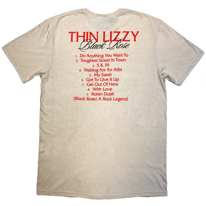 THIN LIZZY シンリジィ - Black Rose Tracklist / バックプリントあり / Tシャツ / メンズ
