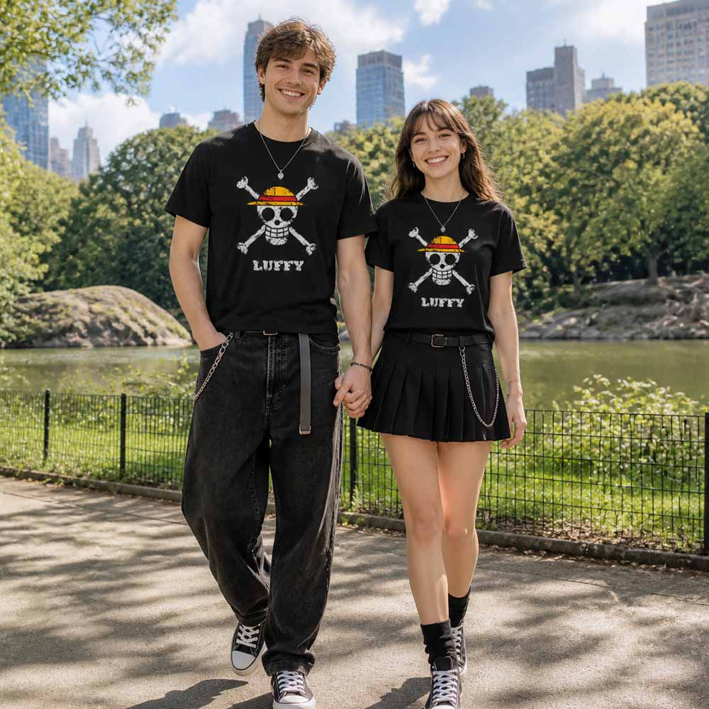 ONE PIECE ワンピース - LUFFY PIRATE FLAG / DISTRESSED / Tシャツ / メンズ