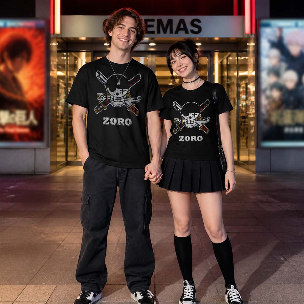 ONE PIECE ワンピース - ZORO PIRATE FLAG / DISTRESSED / Tシャツ / メンズ