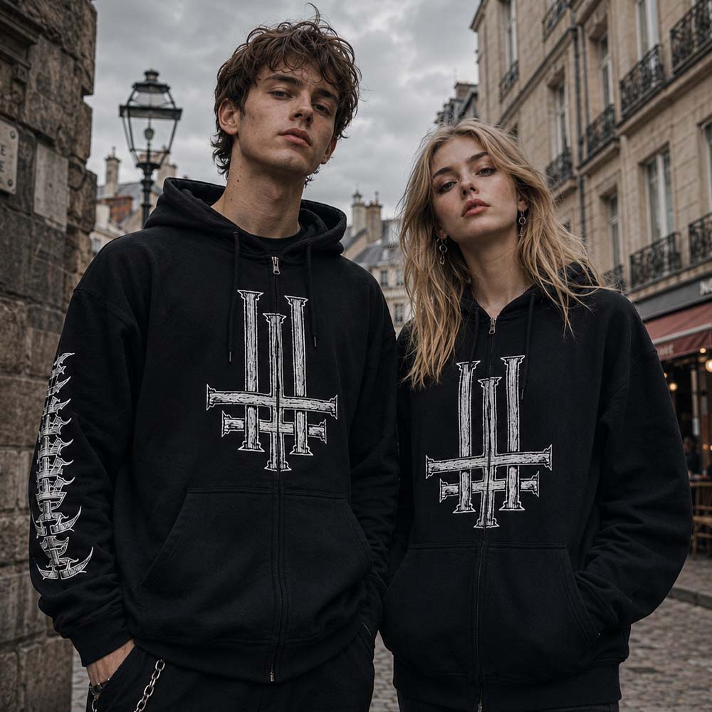 【予約商品】 BEHEMOTH ベヒーモス - Crucified / ジップ / スリーブ&バックプリントあり / パーカー・スウェット / メンズ