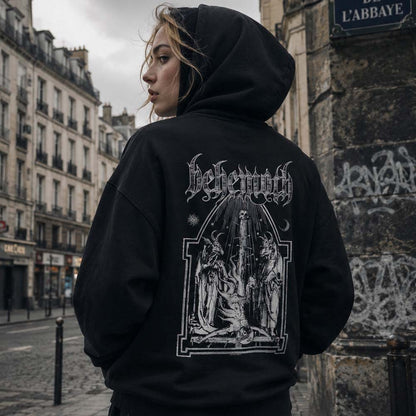 【予約商品】 BEHEMOTH ベヒーモス - Crucified / ジップ / スリーブ&バックプリントあり / パーカー・スウェット / メンズ
