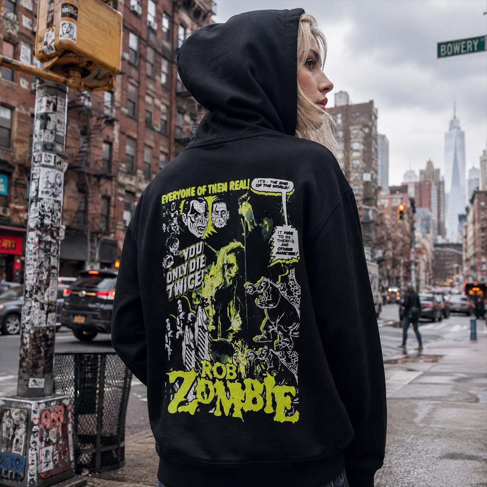 【予約商品】 ROB ZOMBIE ロブゾンビ - Die Twice / ジップ / スリーブ&バックプリントあり / パーカー・スウェット / メンズ