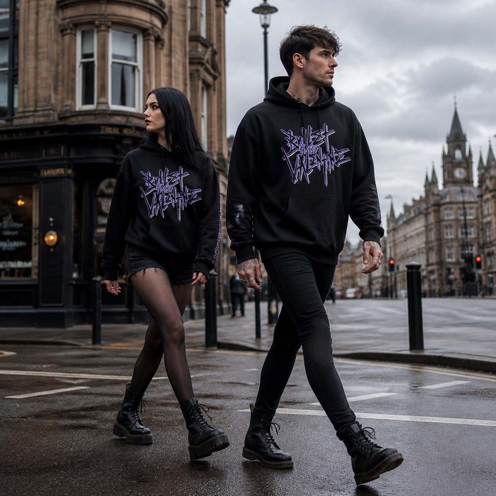 【予約商品】 BULLET FOR MY VALENTINE ブレットフォーマイヴァレンタイン - Purple Logo / スリーブプリントあり / パーカー・スウェット / メンズ